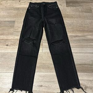 American Eagle Super High Rise Baggy Straight Jeans